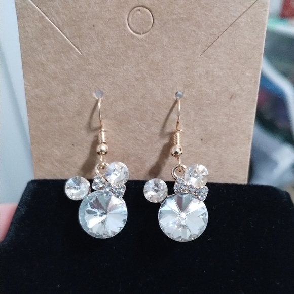 Cubic Zirconia Mouse Earrings - #109 - Picture 8 of 11